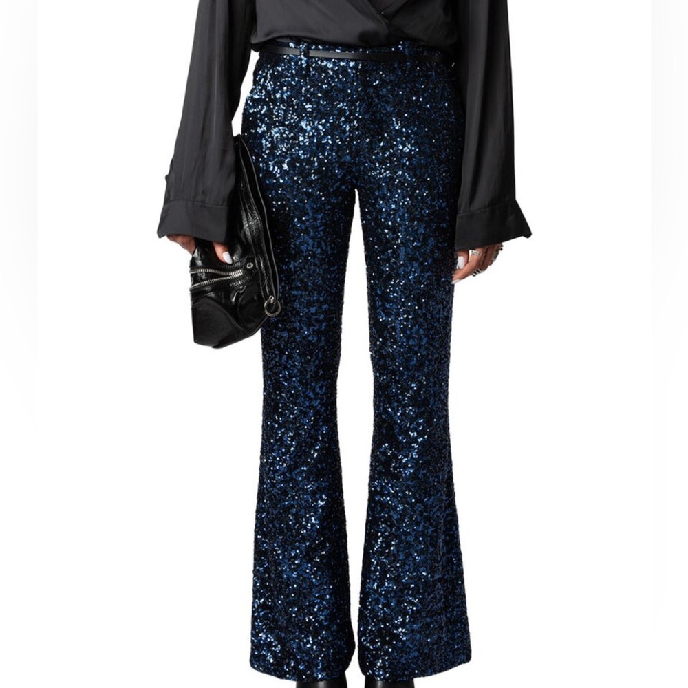 Zadig & Voltaire Prevy Sequins Pant, NWT, 42, Black